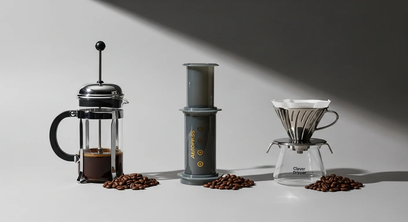 French press, AeroPress and Clever Dripper comparison