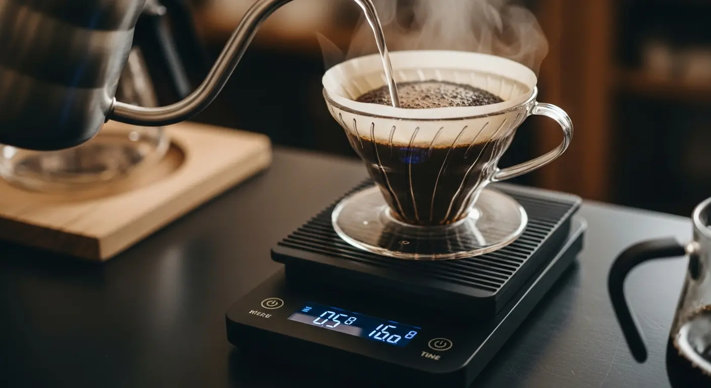 コーヒースケールのタイマーディスプレイ表示